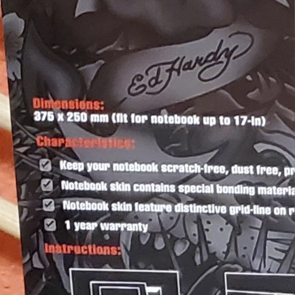 NWT Ed Hardy Limited Edition Love Cross Notebook Skin & Tattoo Mouse Pad - Picture 5 of 6